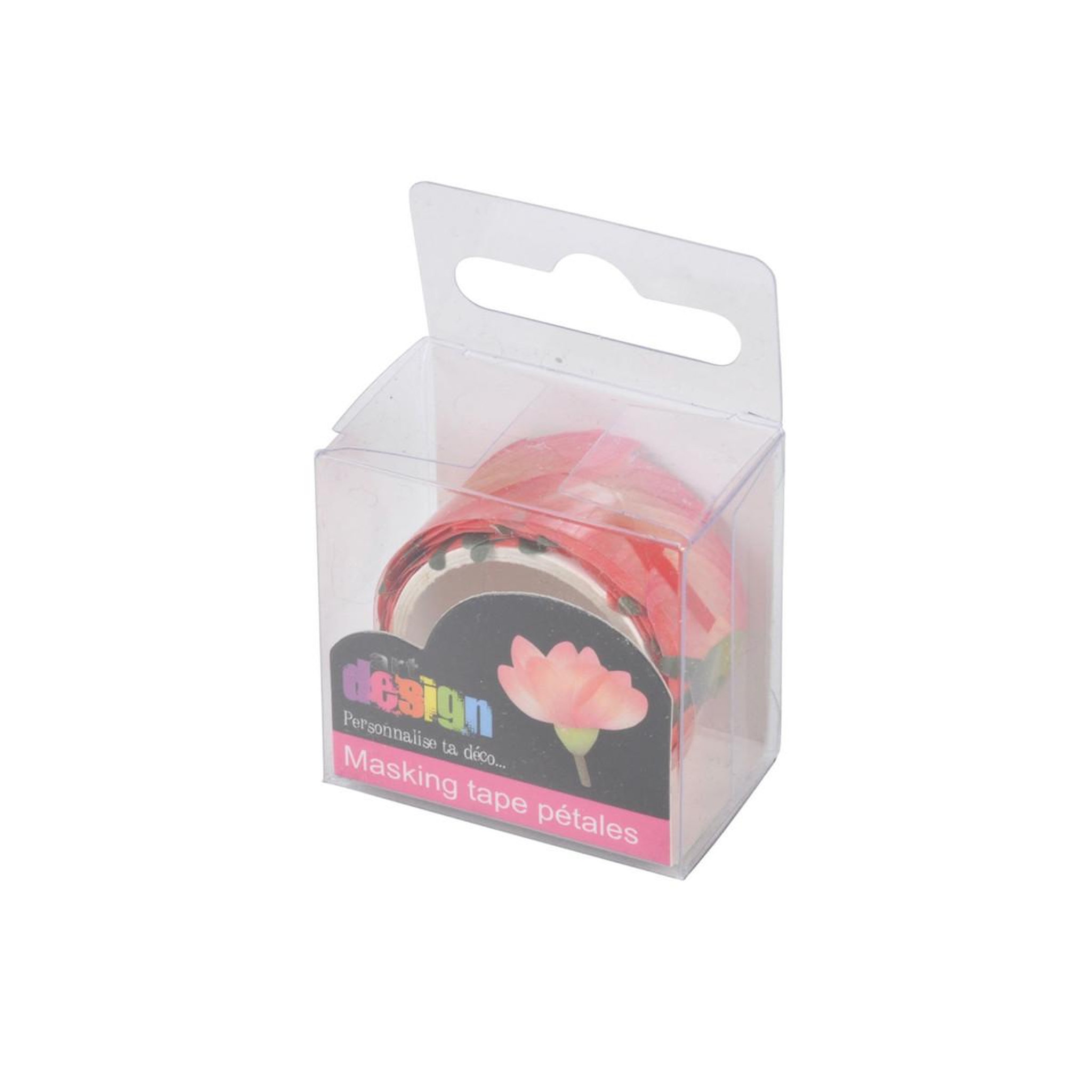 Voir la diapositive 2 : HOMEA Ruban masking tape  200 pétales tulipes  3cm rose