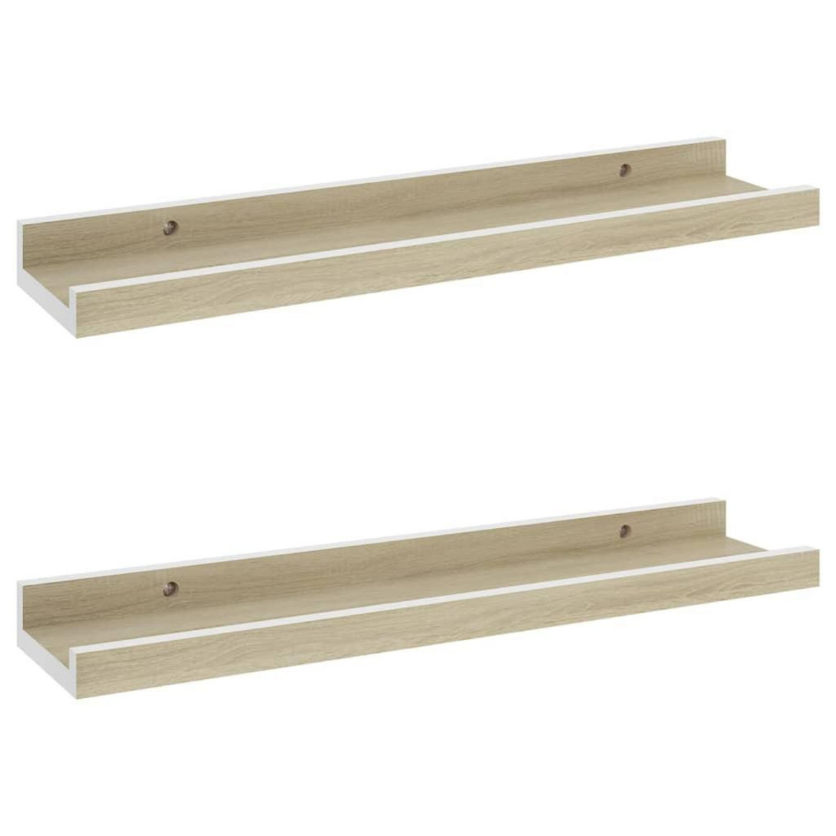 VIDAXL Etageres murales 2 pcs blanc et chene sonoma 40x9x3 cm