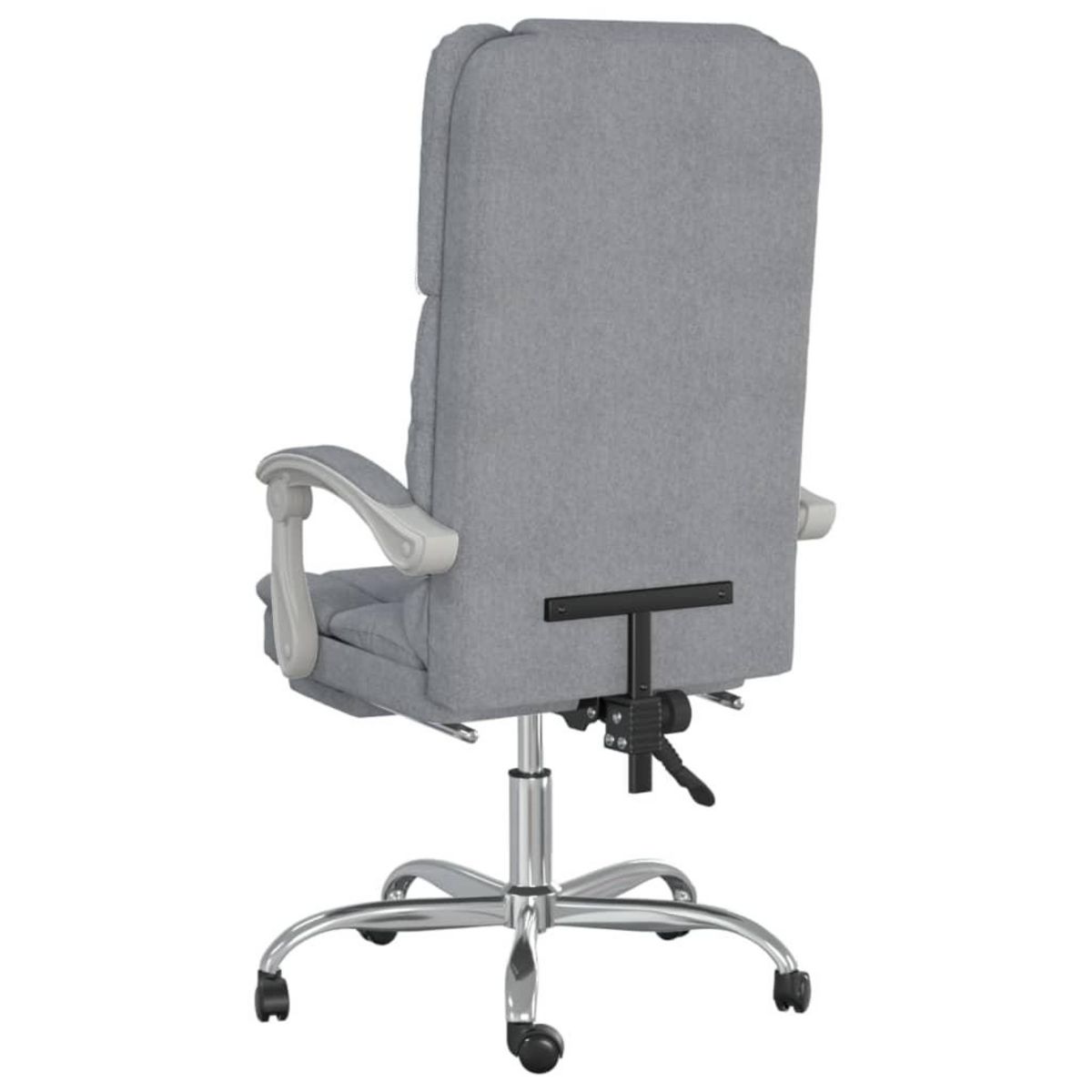 VIDAXL Fauteuil de massage inclinable de bureau Gris clair Tissu