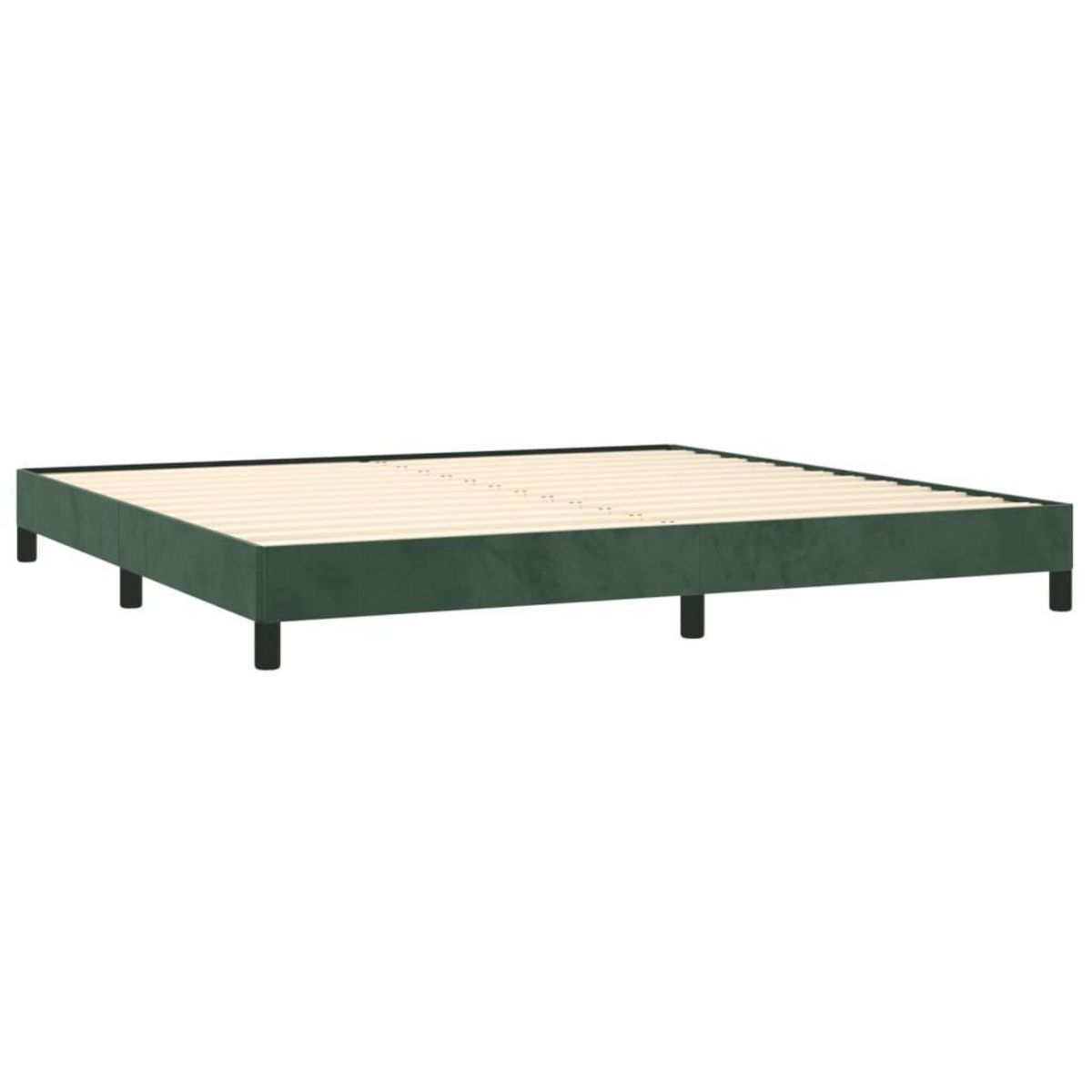 VIDAXL Cadre de lit sans matelas vert fonce 200x200 cm velours