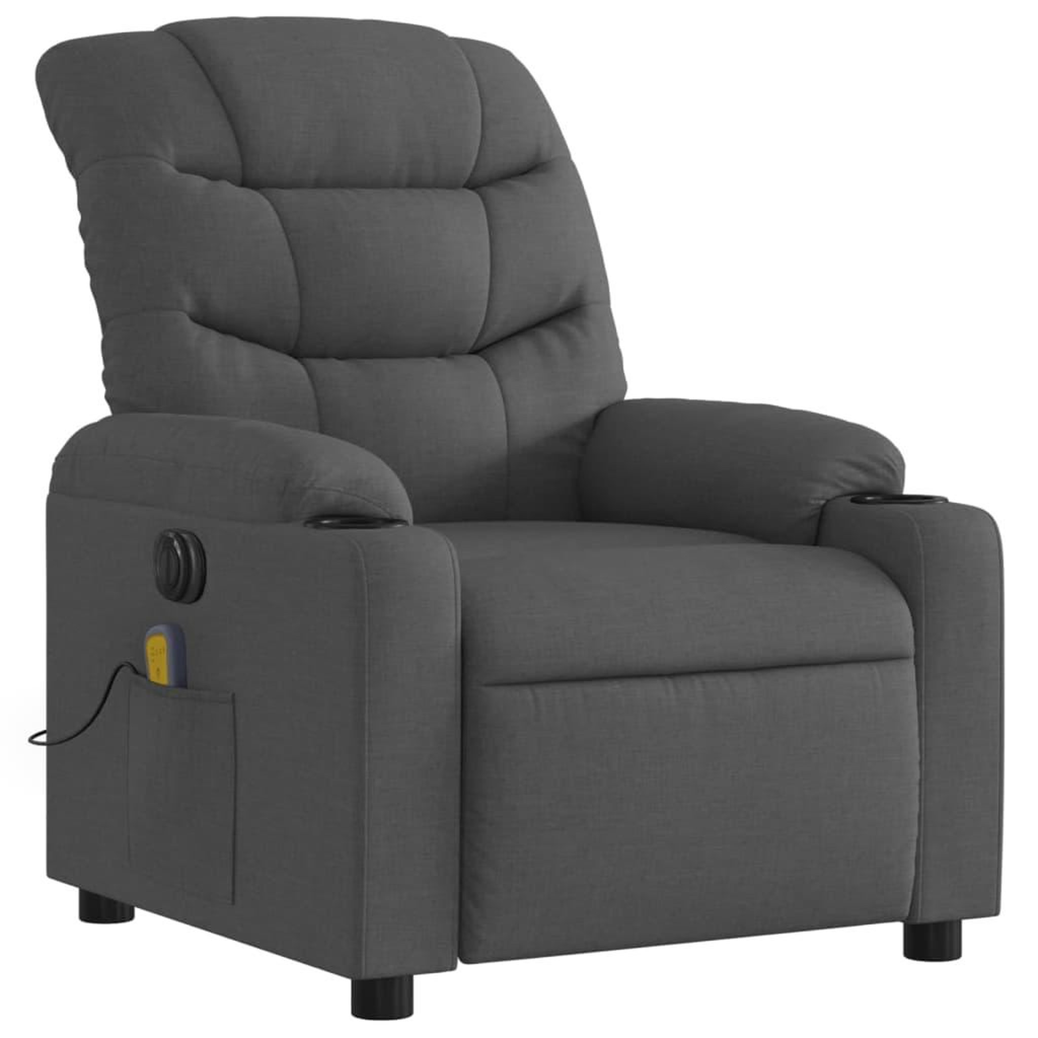 Voir la diapositive 4 : VIDAXL Fauteuil inclinable de massage electrique gris fonce tissu