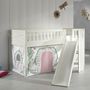 Voir la diapositive 5 : Paris Prix Lit Enfant Toboggan & Tente  Scott Birdy  90x200cm Blanc
