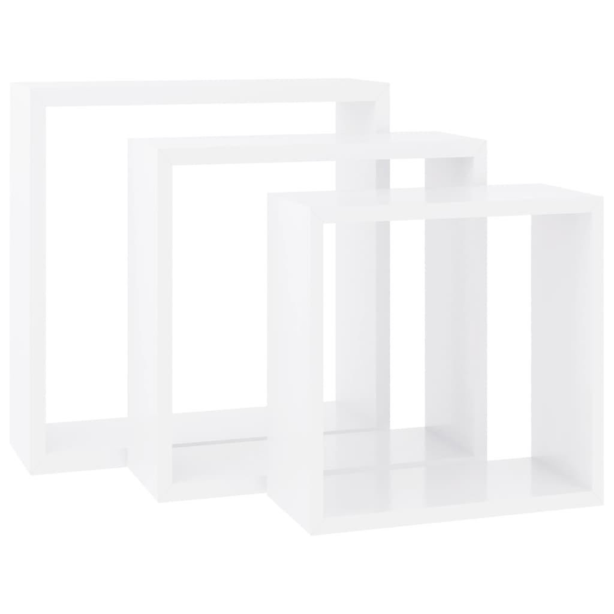 Voir la diapositive 3 : VIDAXL Etageres murales sous forme de cube 3 pcs Blanc MDF