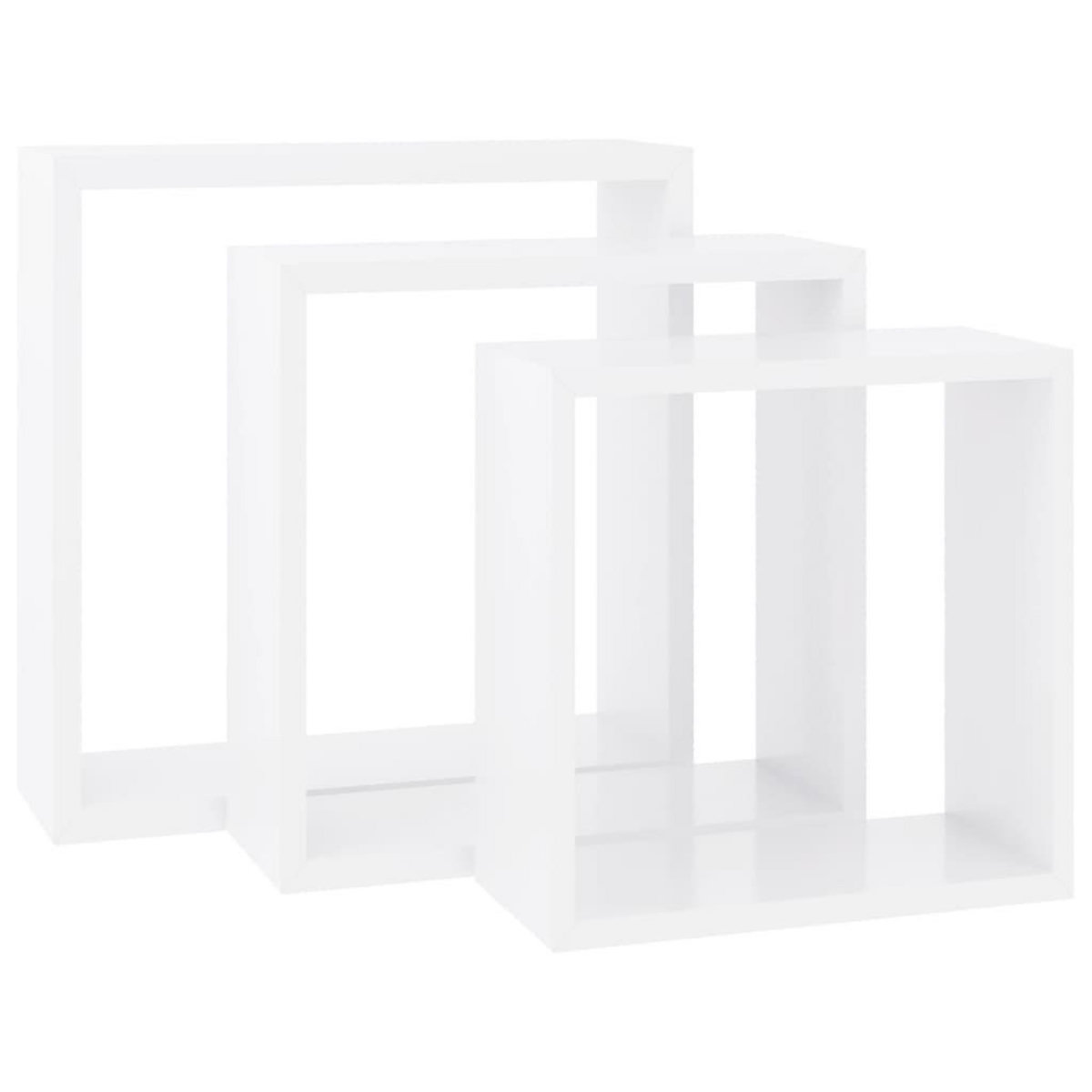 VIDAXL Etageres murales sous forme de cube 3 pcs Blanc MDF