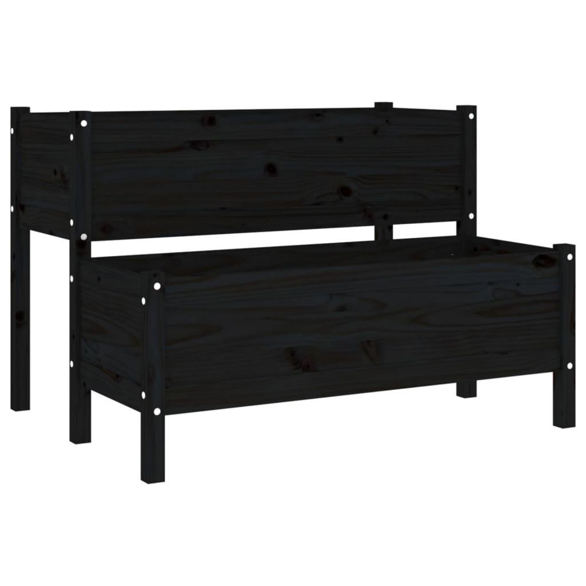 VIDAXL Jardiniere Noir 110x84x75 cm Bois massif de pin