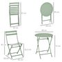 Voir la diapositive 3 : OUTSUNNY Salon de jardin bistro pliable - table ronde Ø 60 cm avec 2 chaises pliantes - métal thermolaqué vert d'eau
