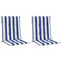 Voir la diapositive 3 : VIDAXL Coussins de chaise a dossier bas lot de 2 rayures bleu et blanc