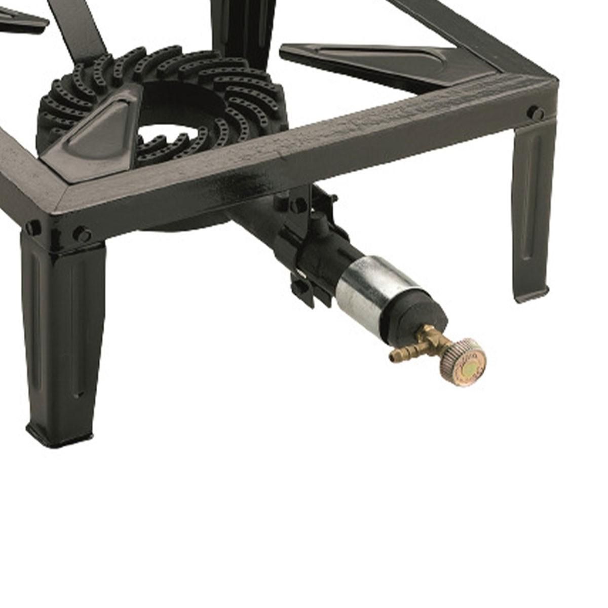 INTEC Réchaud à gaz 7.5KW Acier émaillé Bruleur fonte Réchaud Traiteur 4 pieds Cuissons extérieures