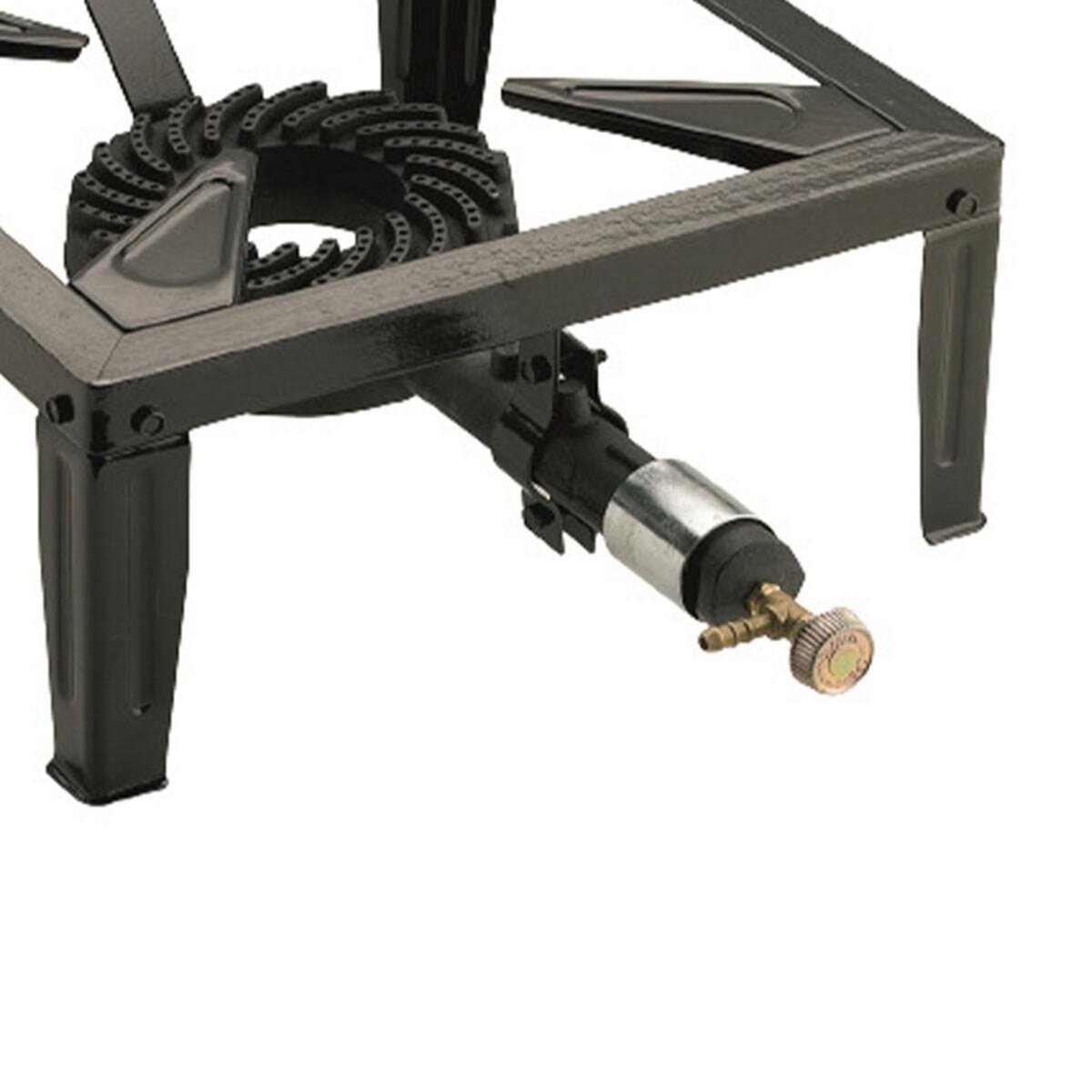 INTEC Réchaud à gaz 7.5KW Acier émaillé Bruleur fonte Réchaud Traiteur 4 pieds Cuissons extérieures