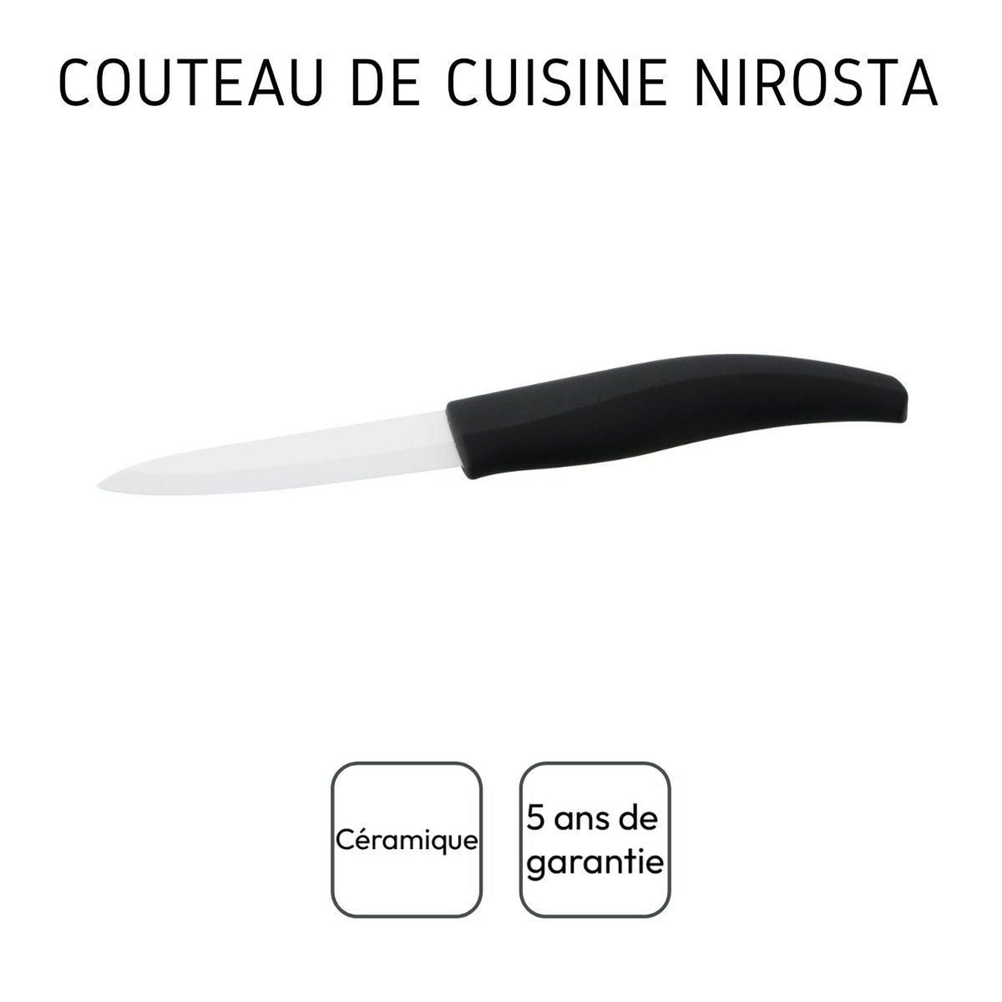 Voir la diapositive 4 : NIROSTA Couteau de cuisine avec lame en céramique de 7,5 cm nirosta céramique