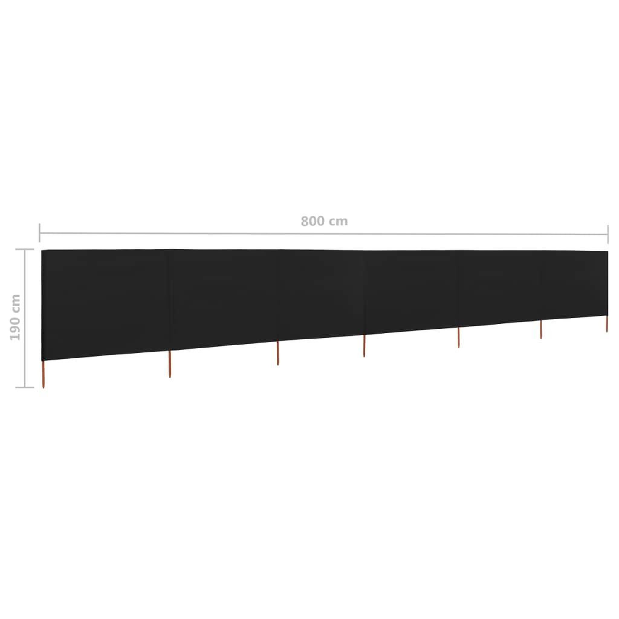 Voir la diapositive 6 : VIDAXL Paravent 6 panneaux Tissu 800 x 160 cm Noir
