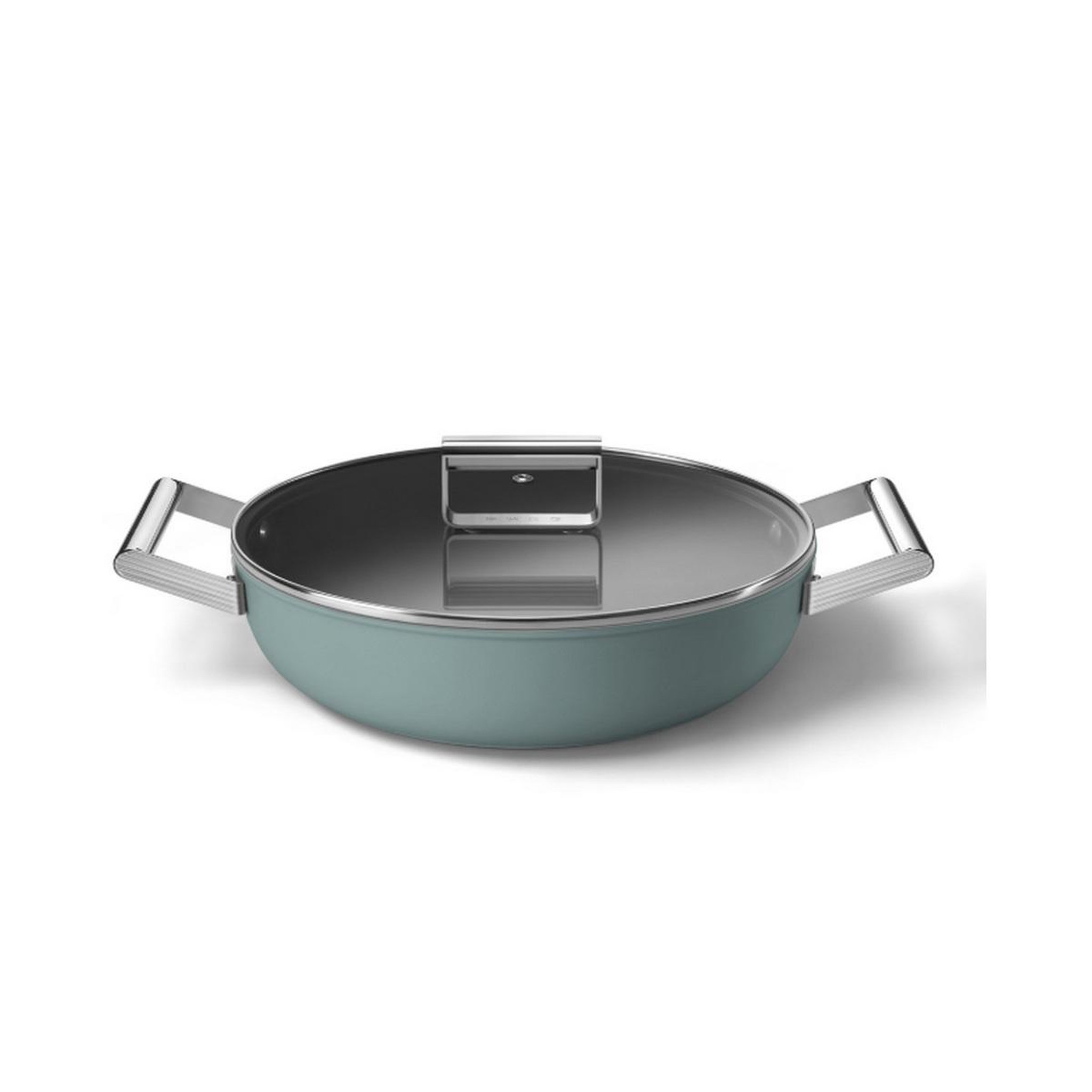 Voir la diapositive 3 : SMEG Sauteuse vert émeraude mat 28cm + couvercle - dpf2812egm