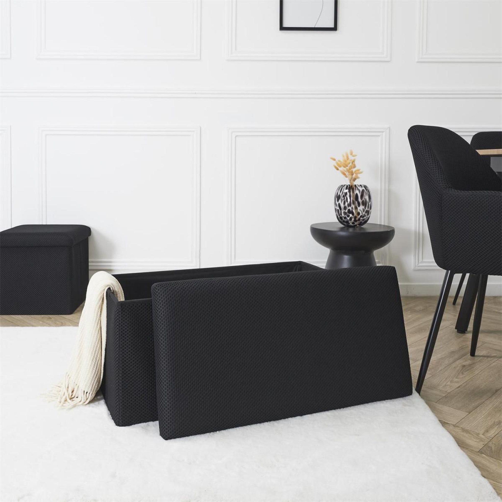 Voir la diapositive 6 : The Home Deco Factory Banquette coffre pliable  atome  76cm noir