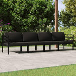 VIDAXL Salon de jardin 4 pcs avec coussins Aluminium Anthracite