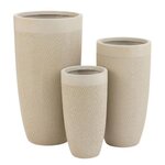 Paris Prix Lot de 3 Vases Ronds Design  Argile  72cm Beige