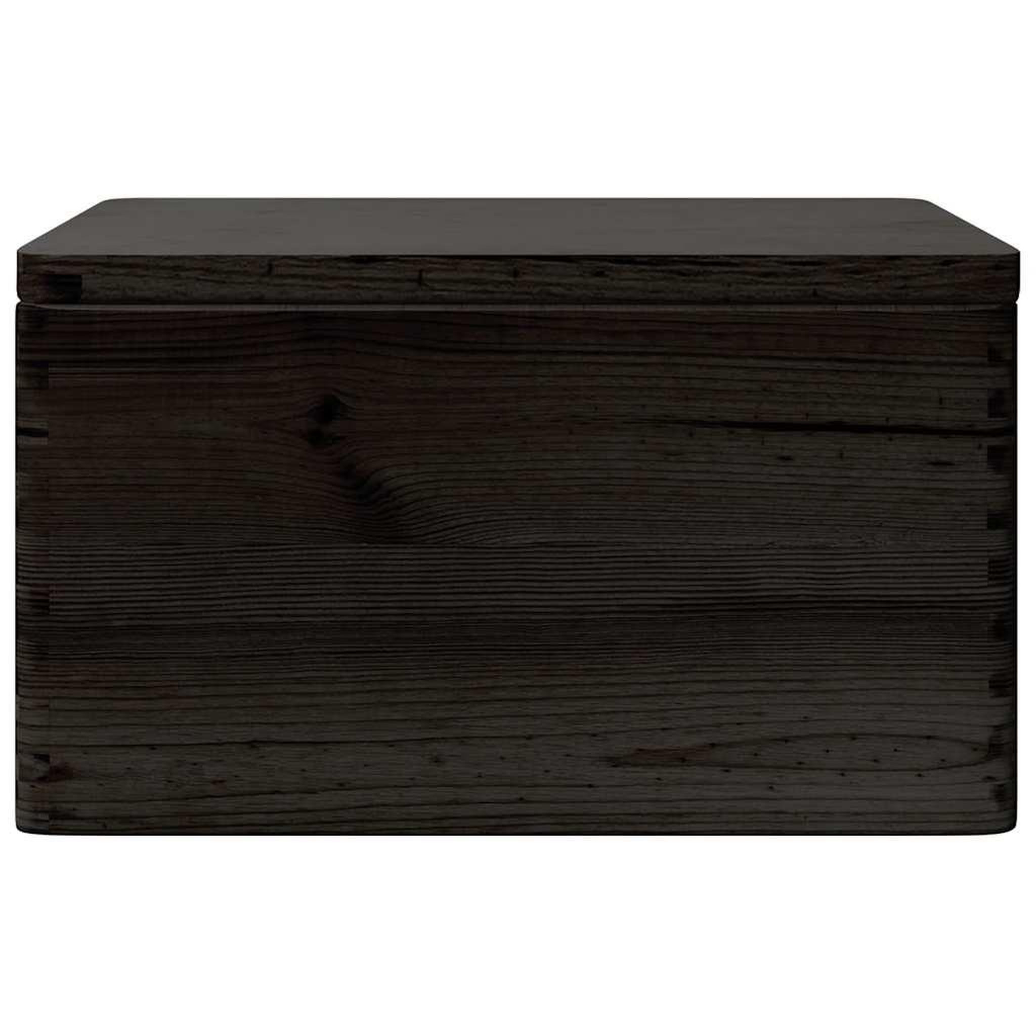 Voir la diapositive 4 : VIDAXL Boîte en bois avec couvercle et poignees noir bois pin massif