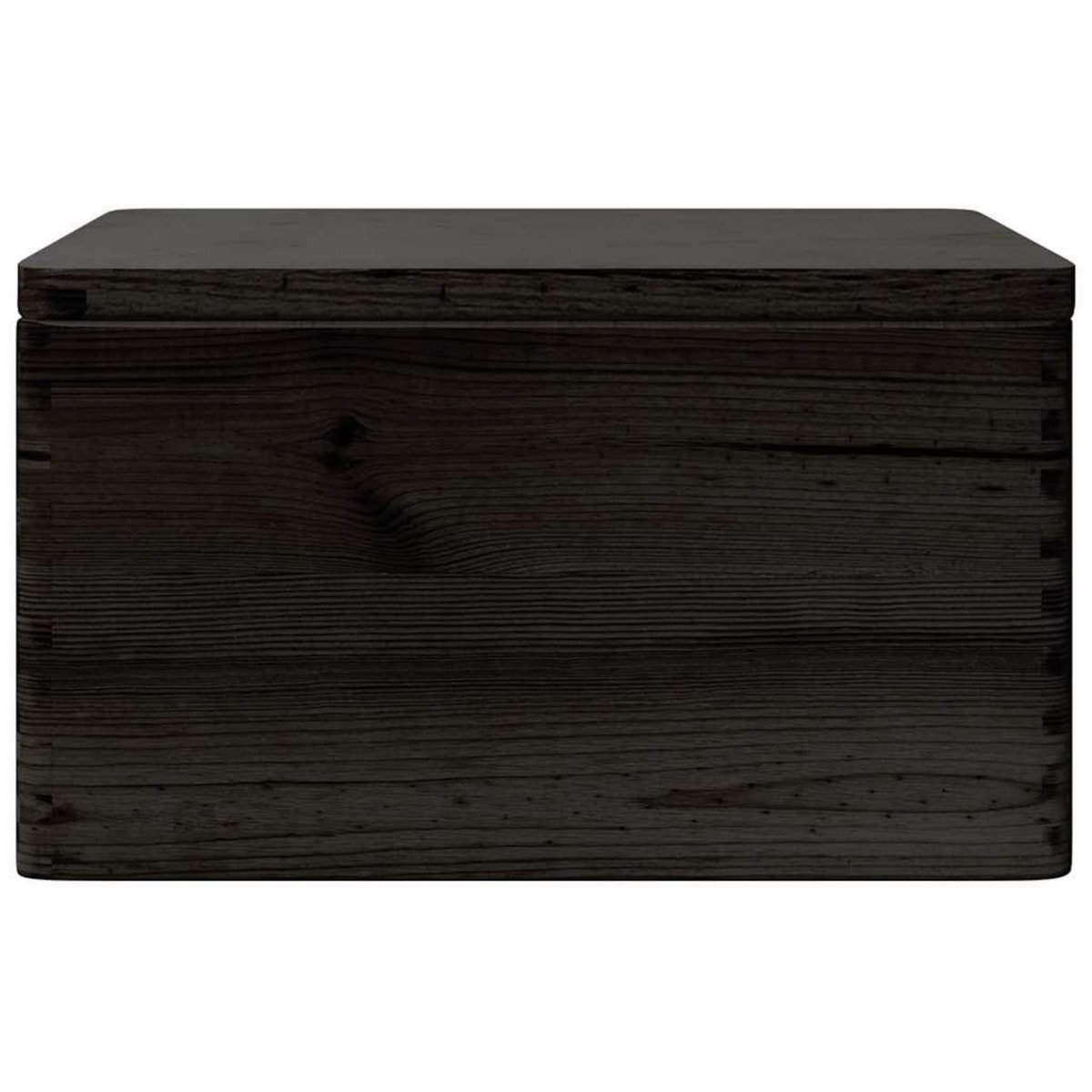 VIDAXL Boîte en bois avec couvercle et poignees noir bois pin massif