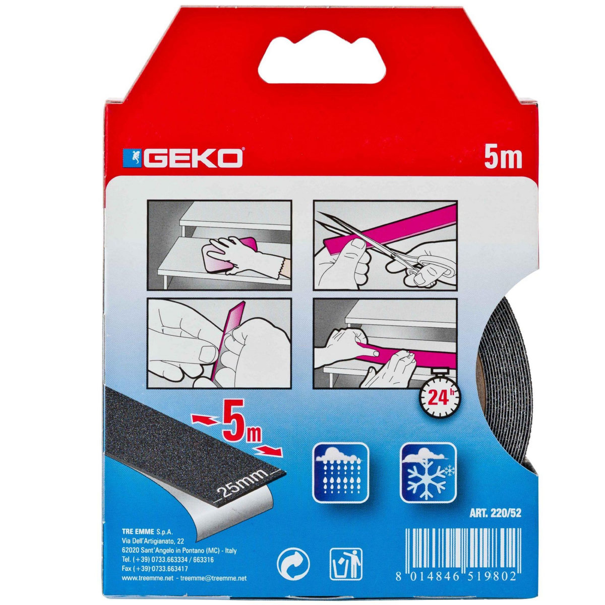 Geko Bande antidérapante noire 5m x2.5cm