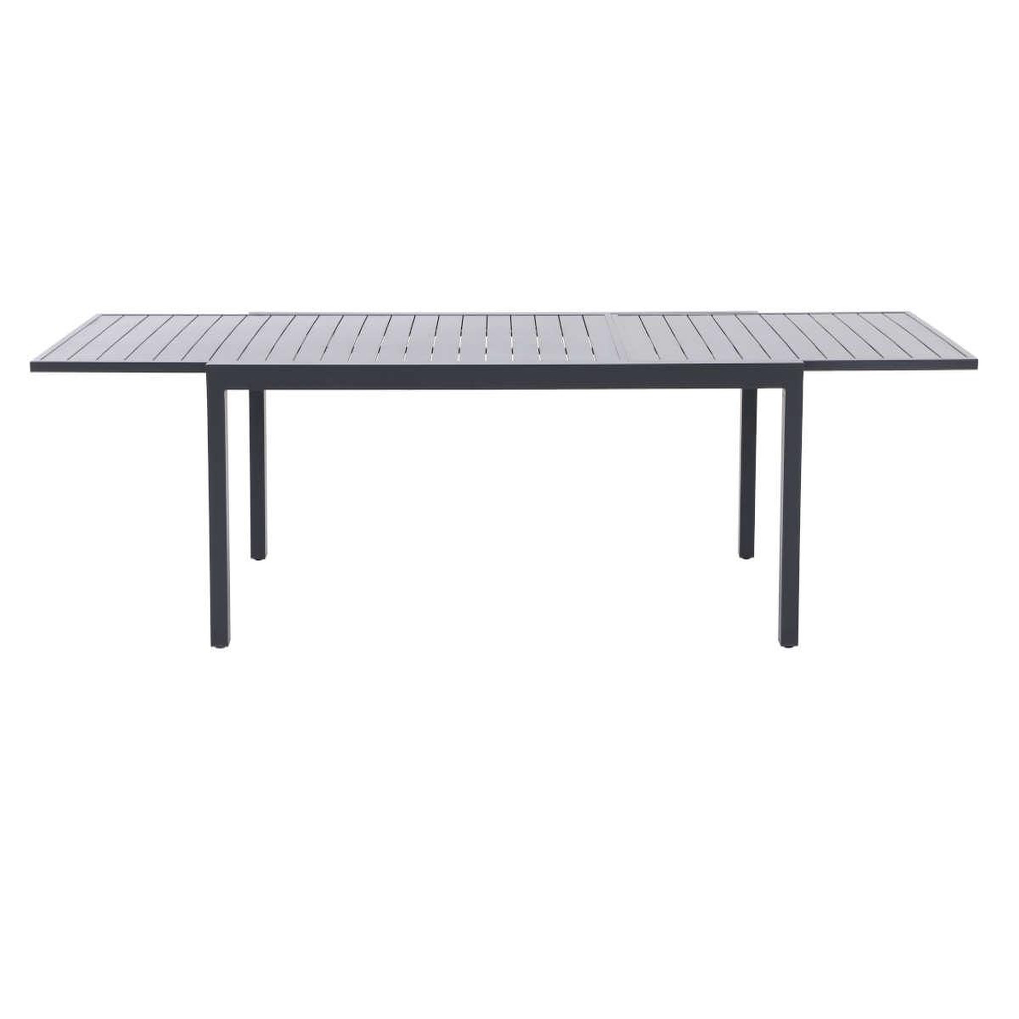 Voir la diapositive 3 : JARDIDECO Table de jardin rectangulaire extensible en aluminium Oppa gris 8/10 places - Jardideco