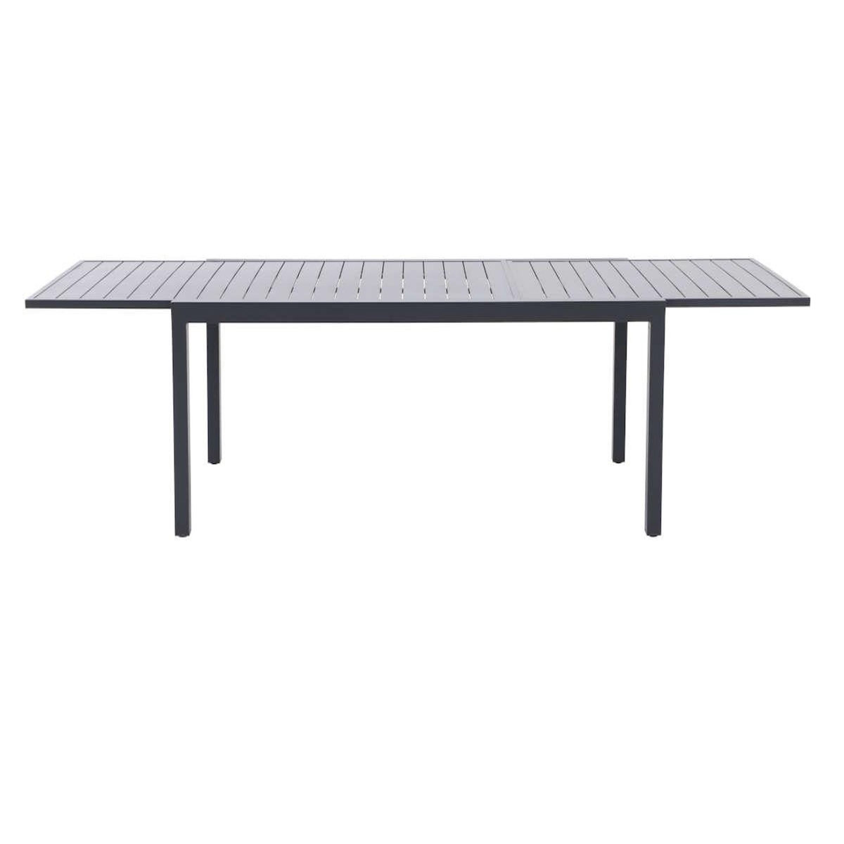 JARDIDECO Table de jardin rectangulaire extensible alu Oppa grise - Jardideco