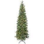 HOMCOM Sapin de Noël artificiel LED x 300 blanc chaud 8 modes H.210 cm 826 branches support vert