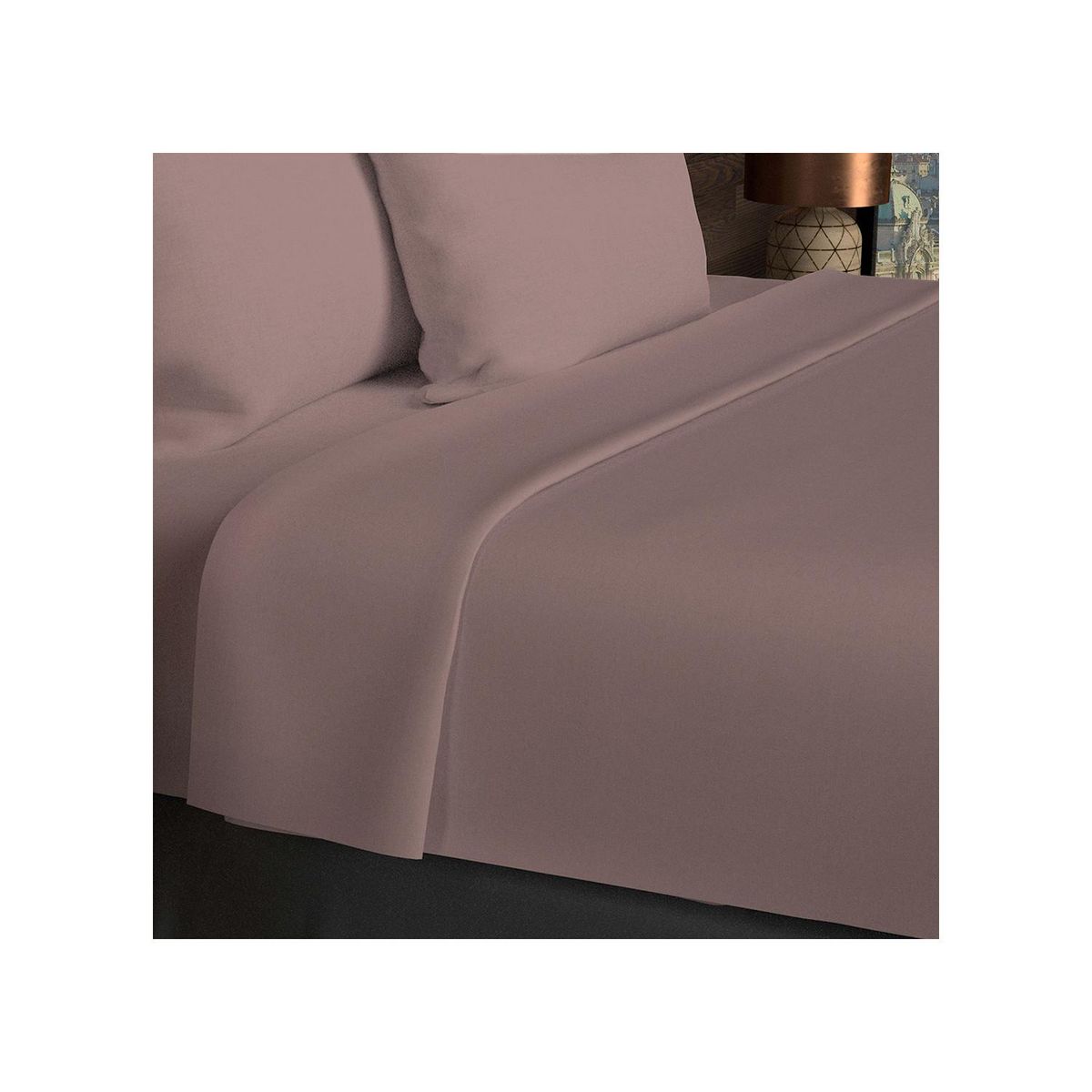 SOLEIL D'OCRE Drap plat en coton 57 fils UNI, par Soleil d'ocre