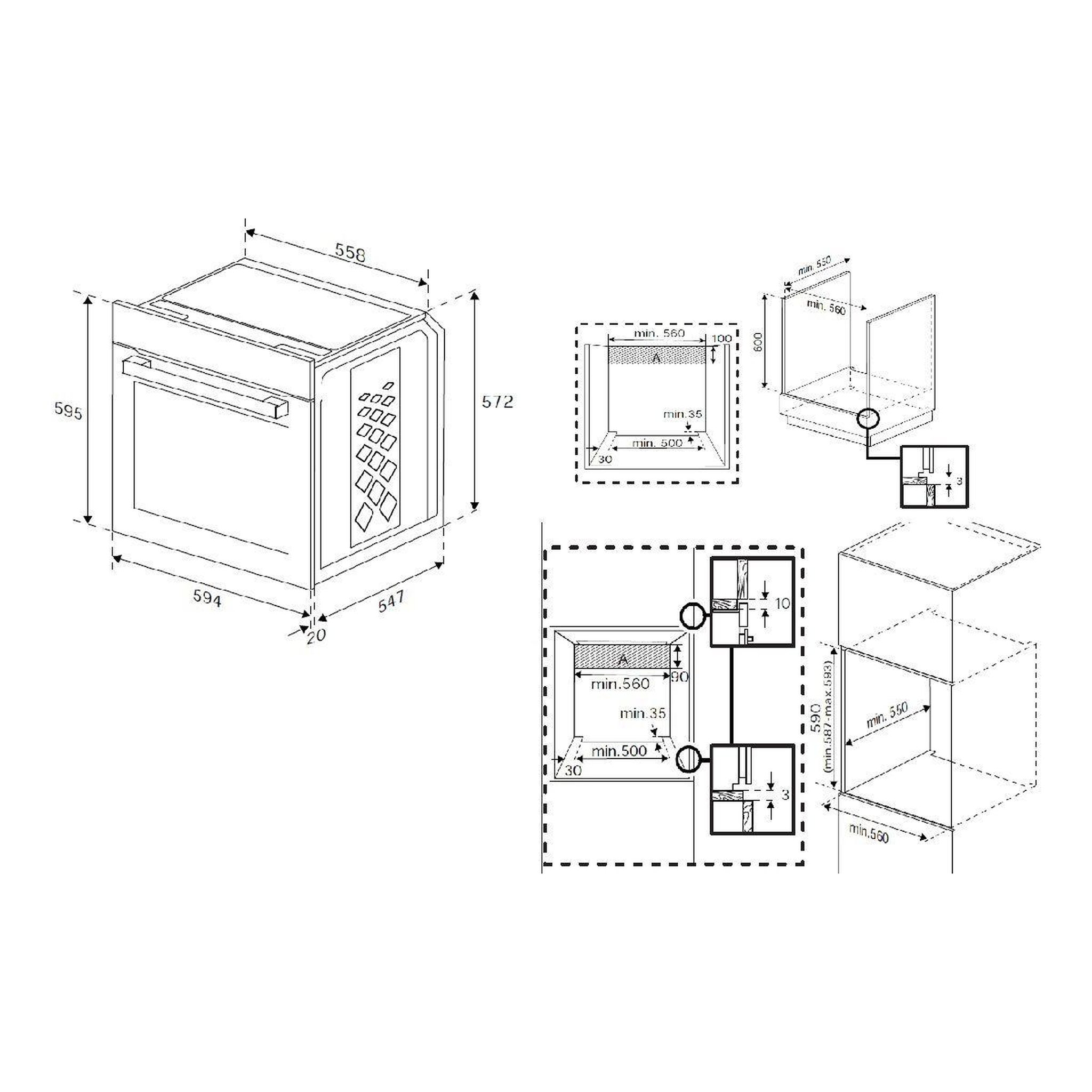 Voir la diapositive 5 : Beko Four encastrable BBIE12300XD Aeroperfect
