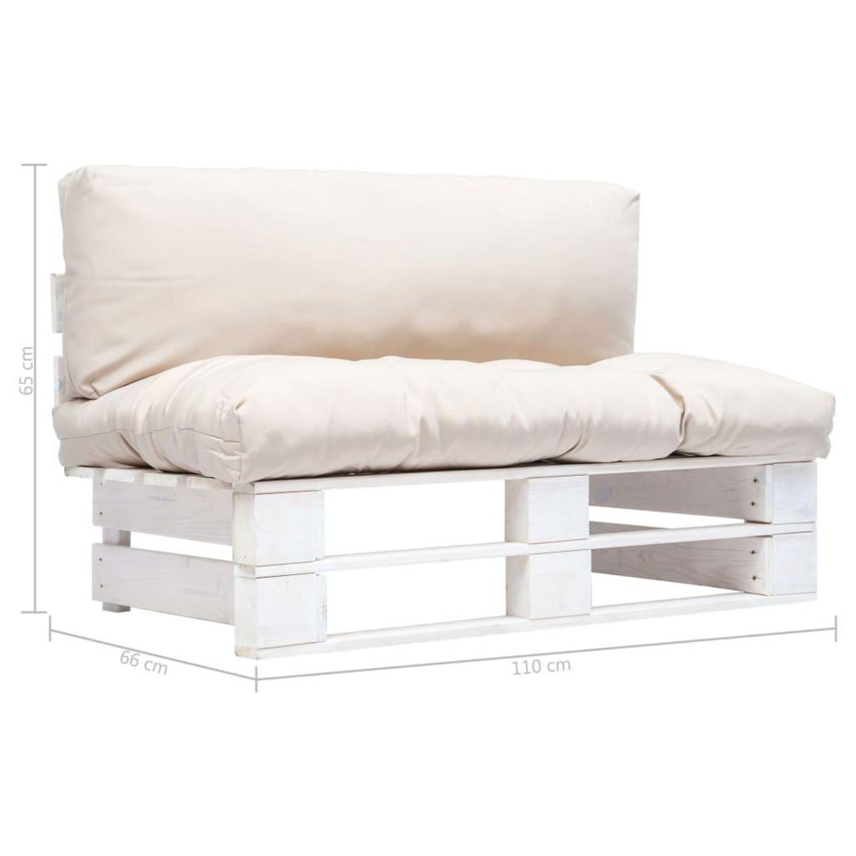 VIDAXL Canape de jardin palette avec coussins sable Pinede