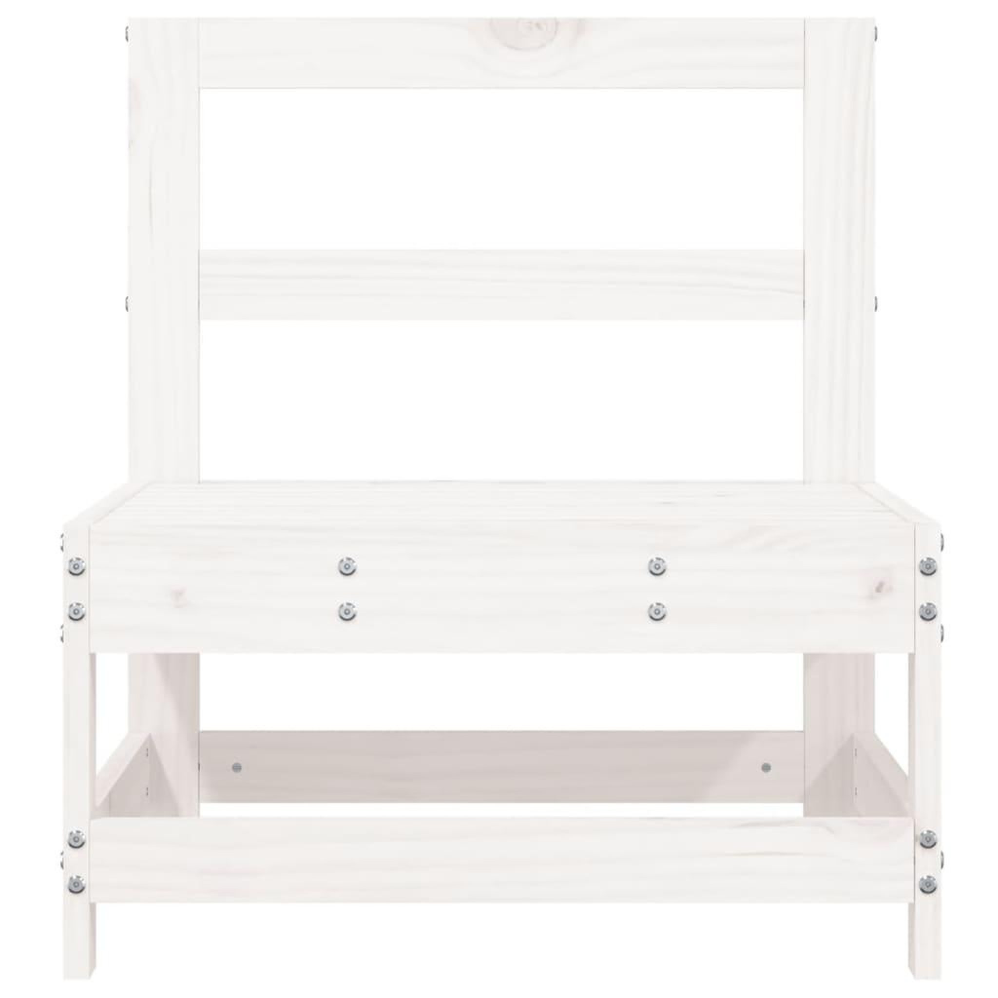 Voir la diapositive 3 : VIDAXL Canape central de jardin blanc bois de pin massif
