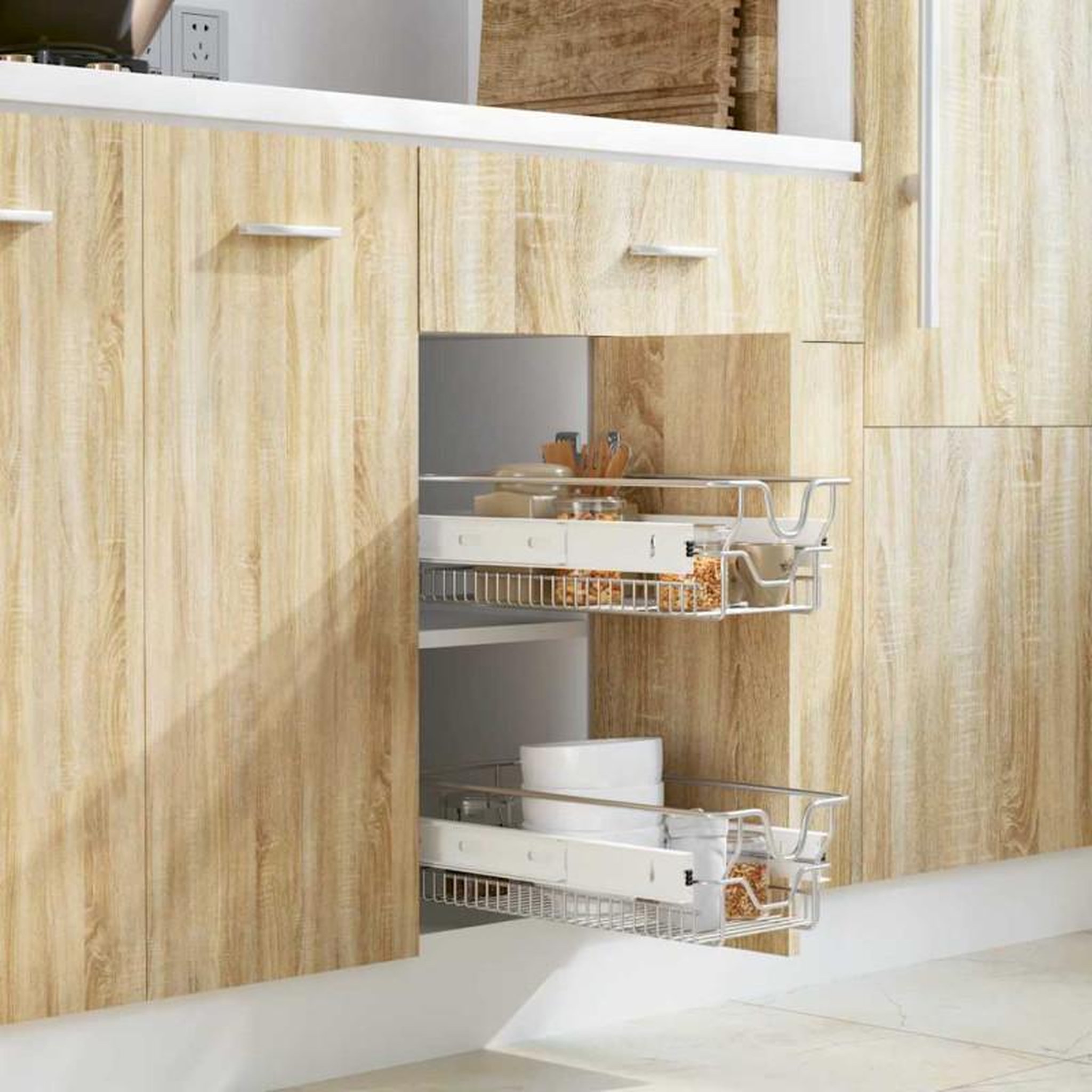 Voir la diapositive 1 : VIDAXL Panier en treillis métallique 2 pcs 300 mm Argenté