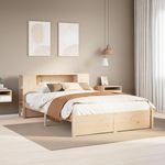 VIDAXL Lit bibliotheque sans matelas 140x190 cm bois de pin massif