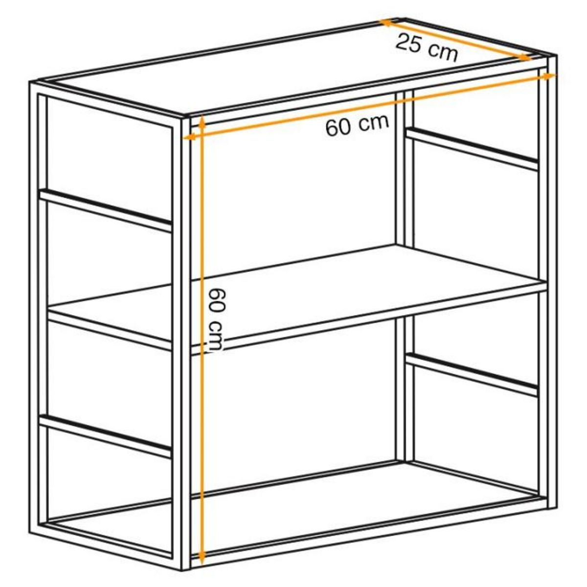 Paris Prix Étagère Murale 2 Niveaux  Switch III  60cm Noir