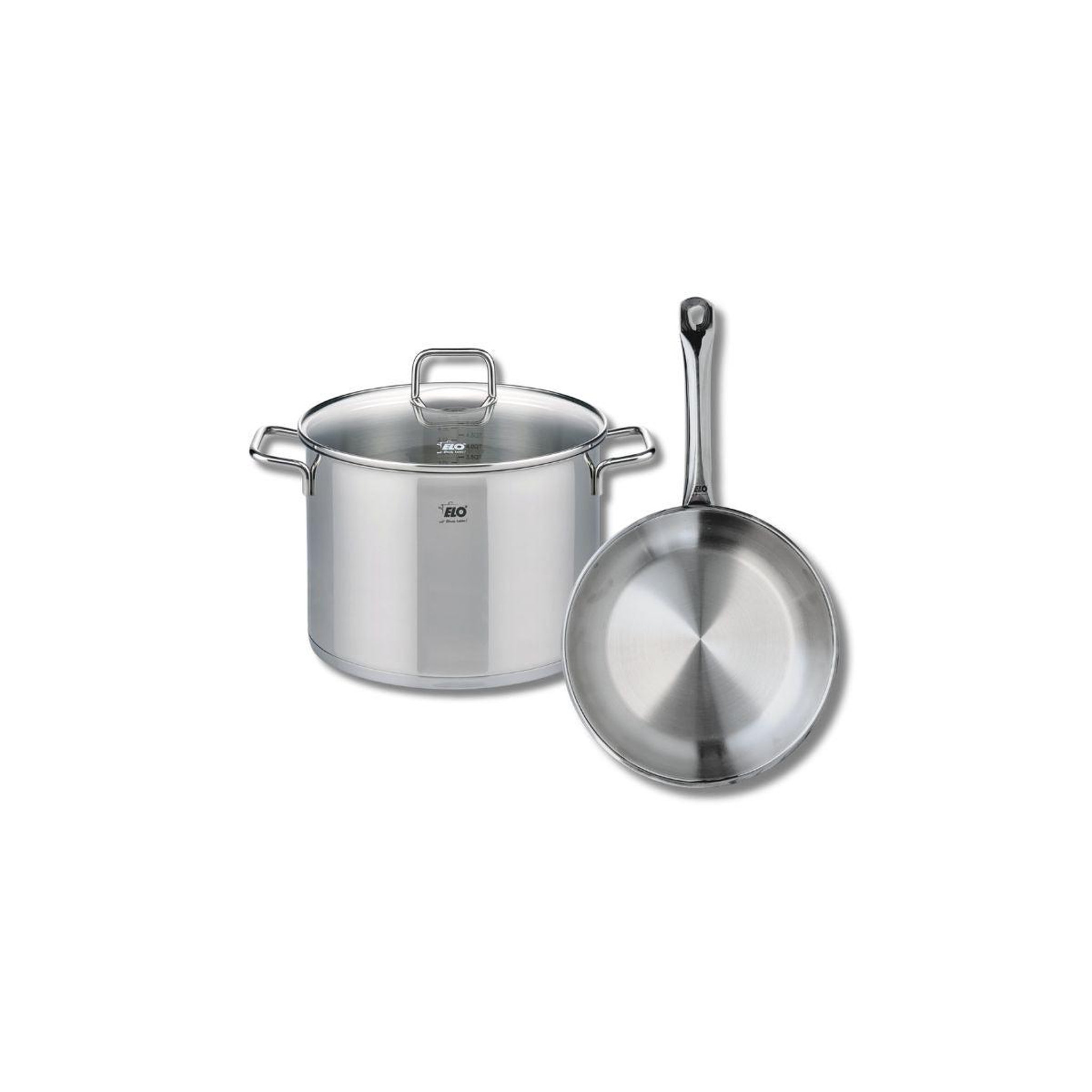 ELO Ensemble de 1 poêle de cuisson 24 cm et 1 faitout 26 cm elo profi citrin