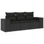 Voir la diapositive 2 : VIDAXL Salon de jardin 3 pcs avec coussins noir resine tressee