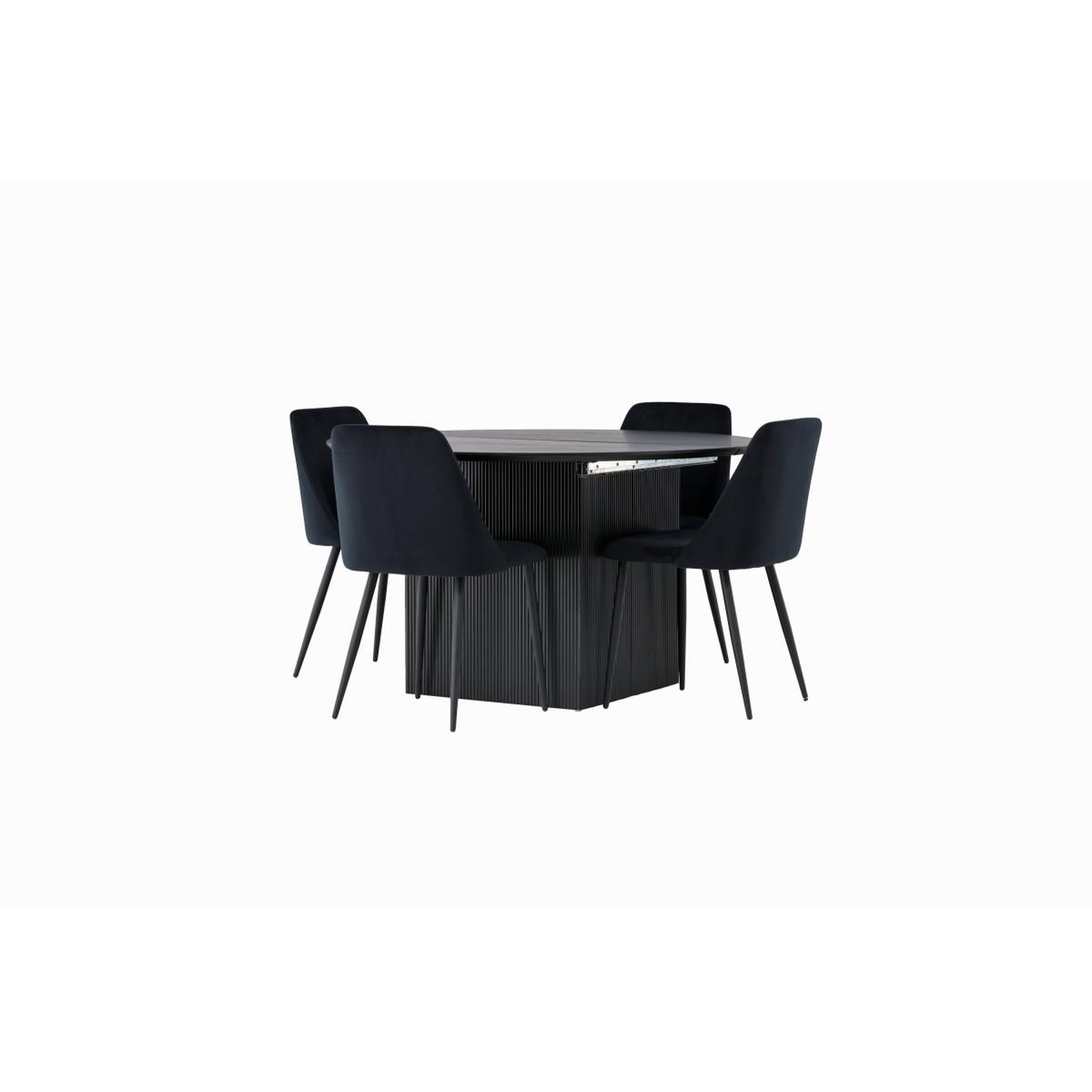 Voir la diapositive 3 : Paris Prix Ensemble table à manger extensible & 4 chaises  matilda & night  130-180cm noir