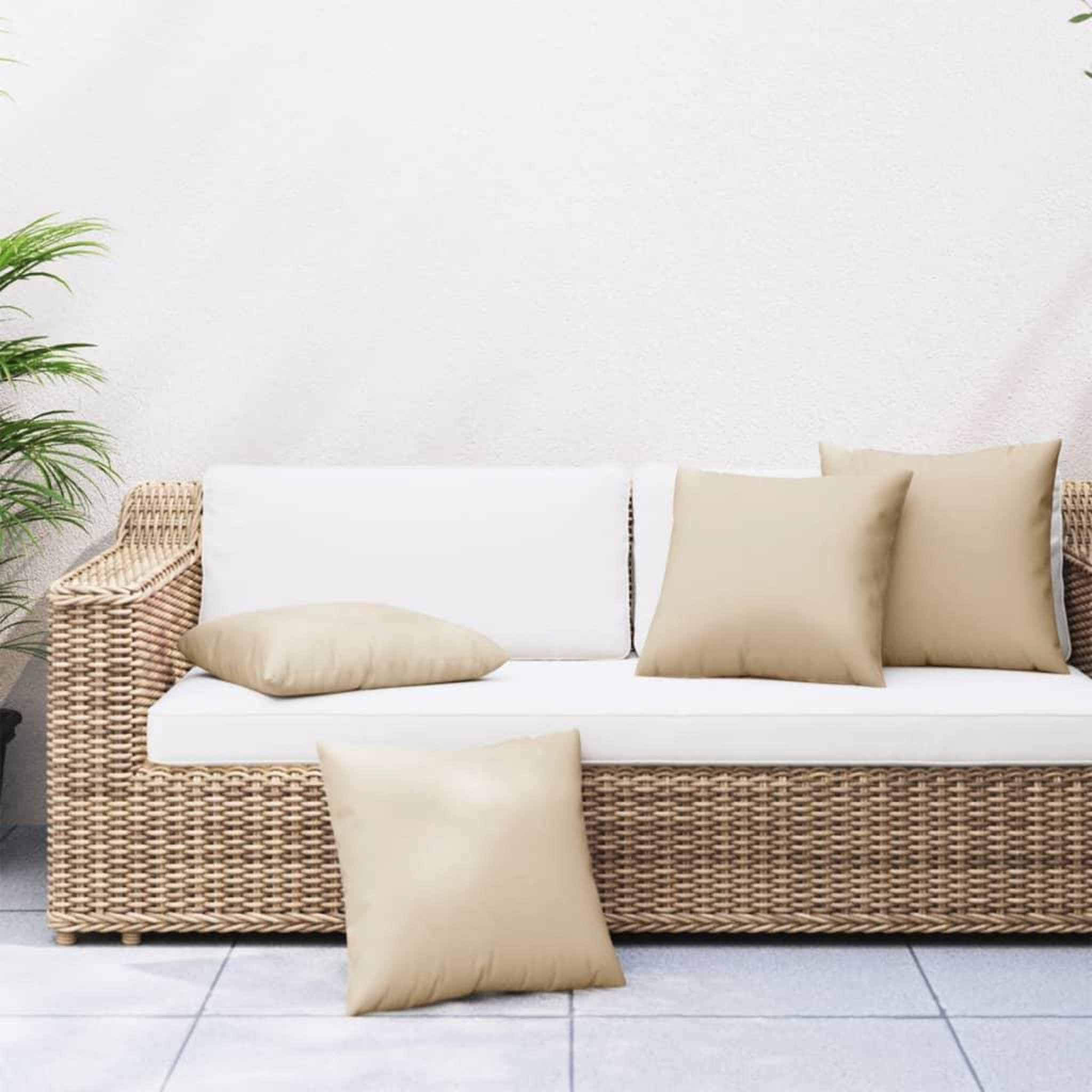 VIDAXL Coussins de canape lot de 4 beige 50x50 cm tissu
