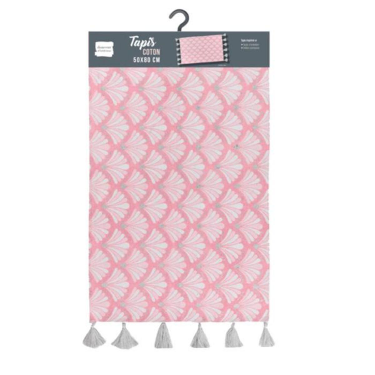 Paris Prix Tapis Déco à Pompons  Art Chic  50x80cm Rose