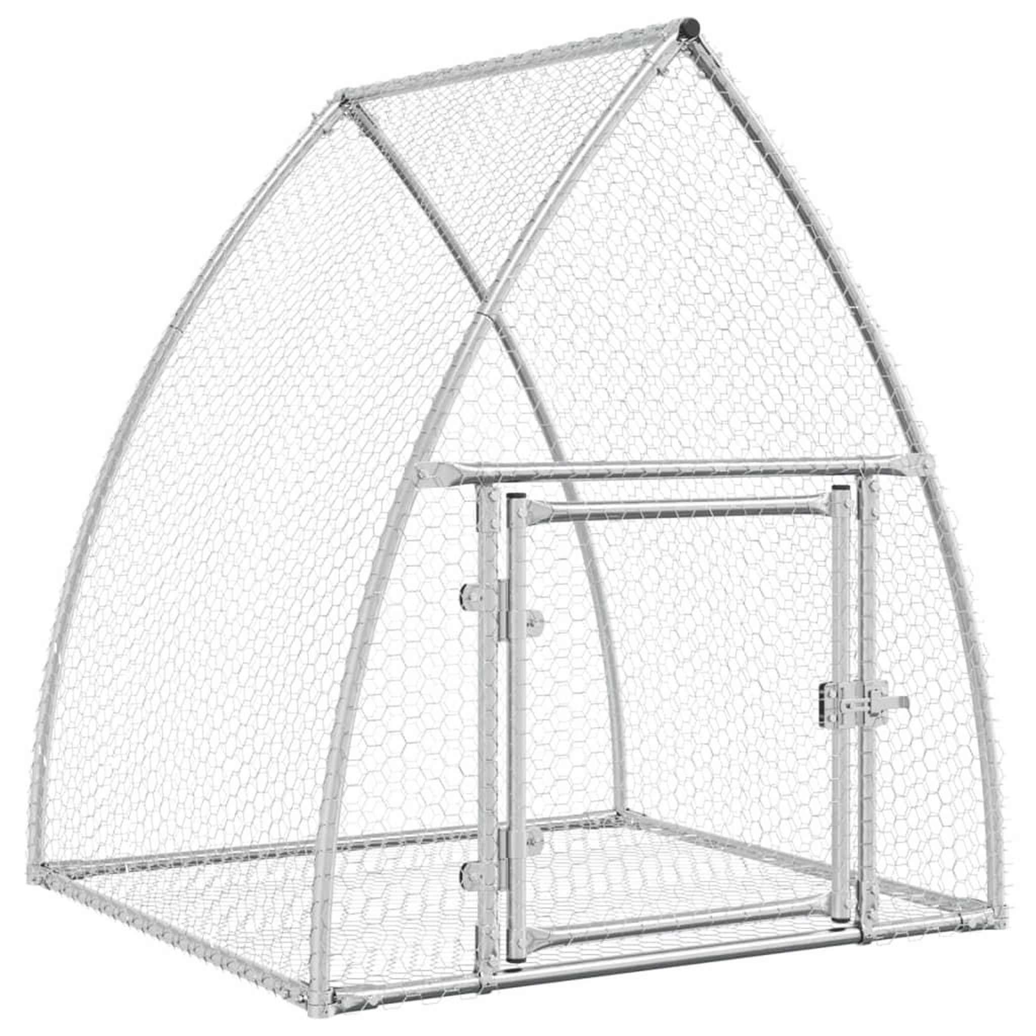Voir la diapositive 2 : VIDAXL Clapier argente 100x105x120 cm acier galvanise