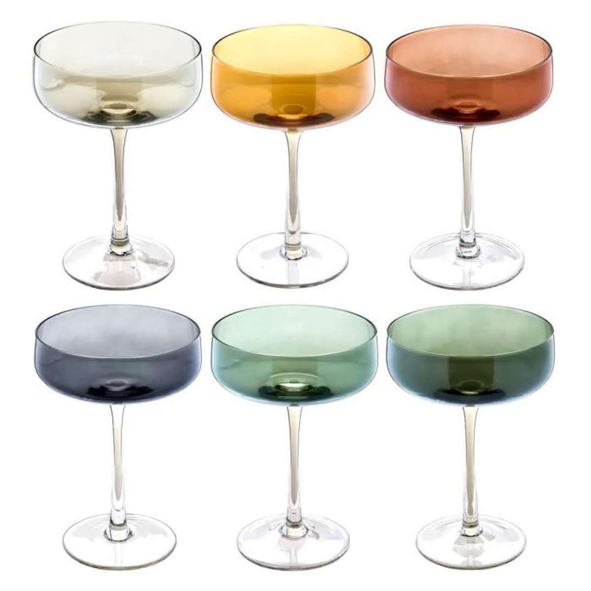 SECRET DE GOURMET Lot de 6 Coupes à Champagne  Lucia  15cm Multicolore