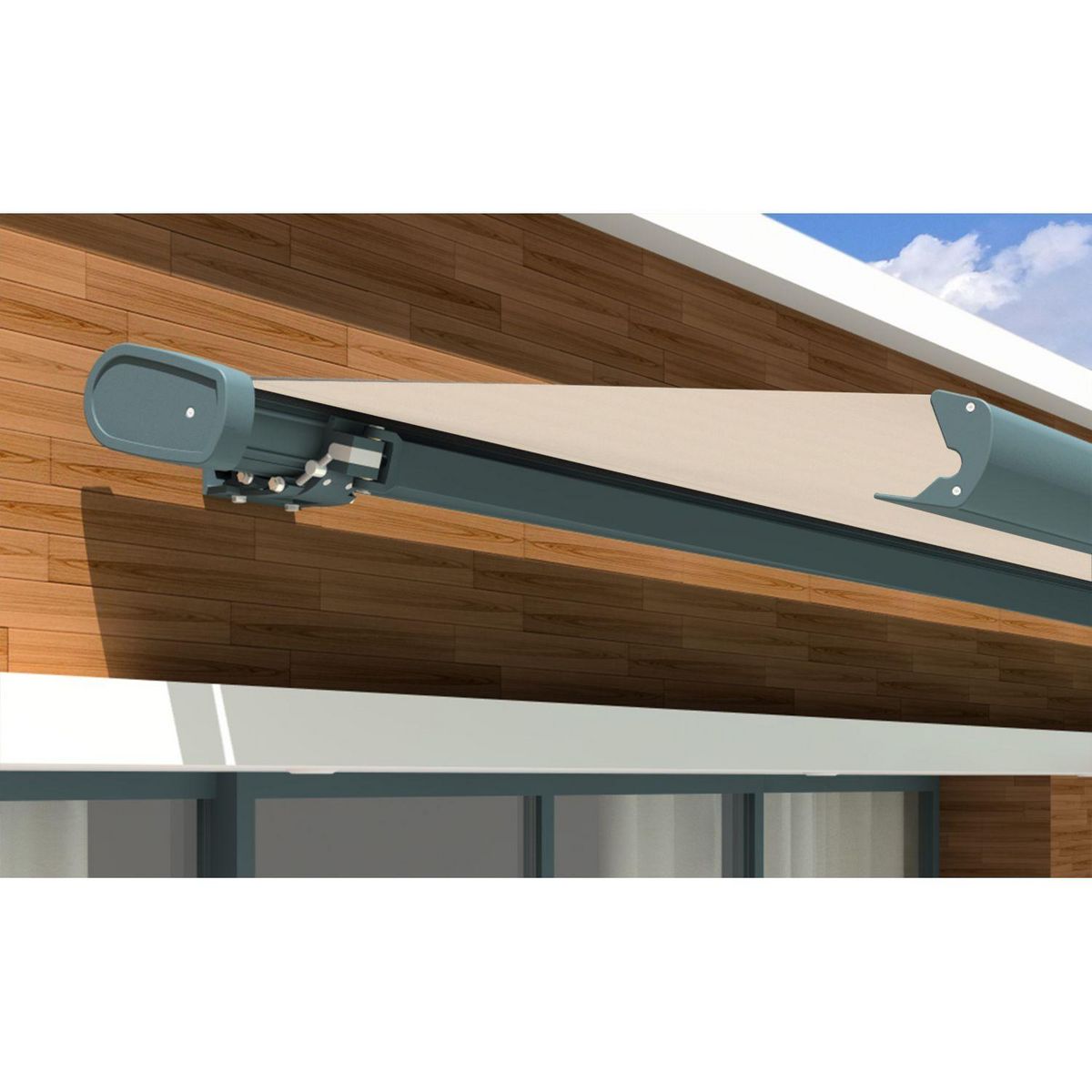 SUNSTYL Store motorisé SUZY coffre intégral gris