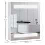 Voir la diapositive 3 : HOMCOM Miroir lumineux LED armoire murale design de salle de bain 2 en 1 dim. 50L x 15l x 60H cm MDF blanc