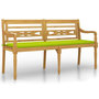 Voir la diapositive 2 : VIDAXL Banc Batavia avec coussin vert brillant 150 cm Bois teck massif