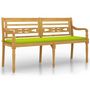 Voir la diapositive 2 : VIDAXL Banc Batavia avec coussin vert brillant 150 cm Bois teck massif