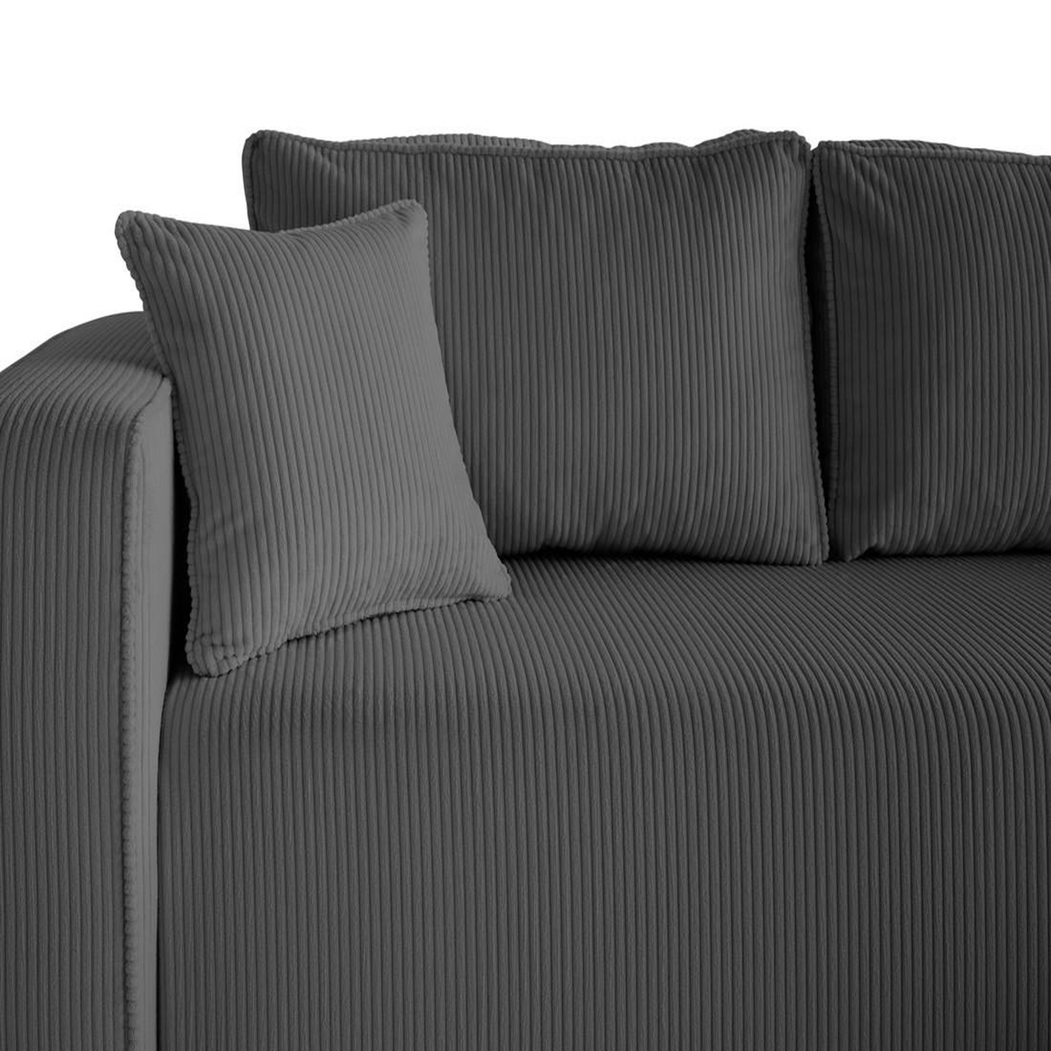 Voir la diapositive 5 : BEST MOBILIER Topaze - canapé d'angle déhoussable réversible 4 places en velours côtelé
