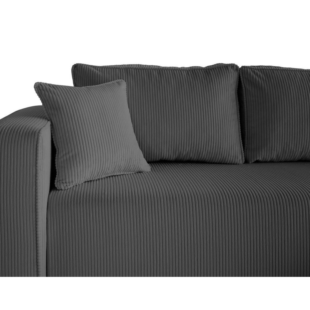 BEST MOBILIER Topaze - canapé d'angle déhoussable réversible 4 places en velours côtelé