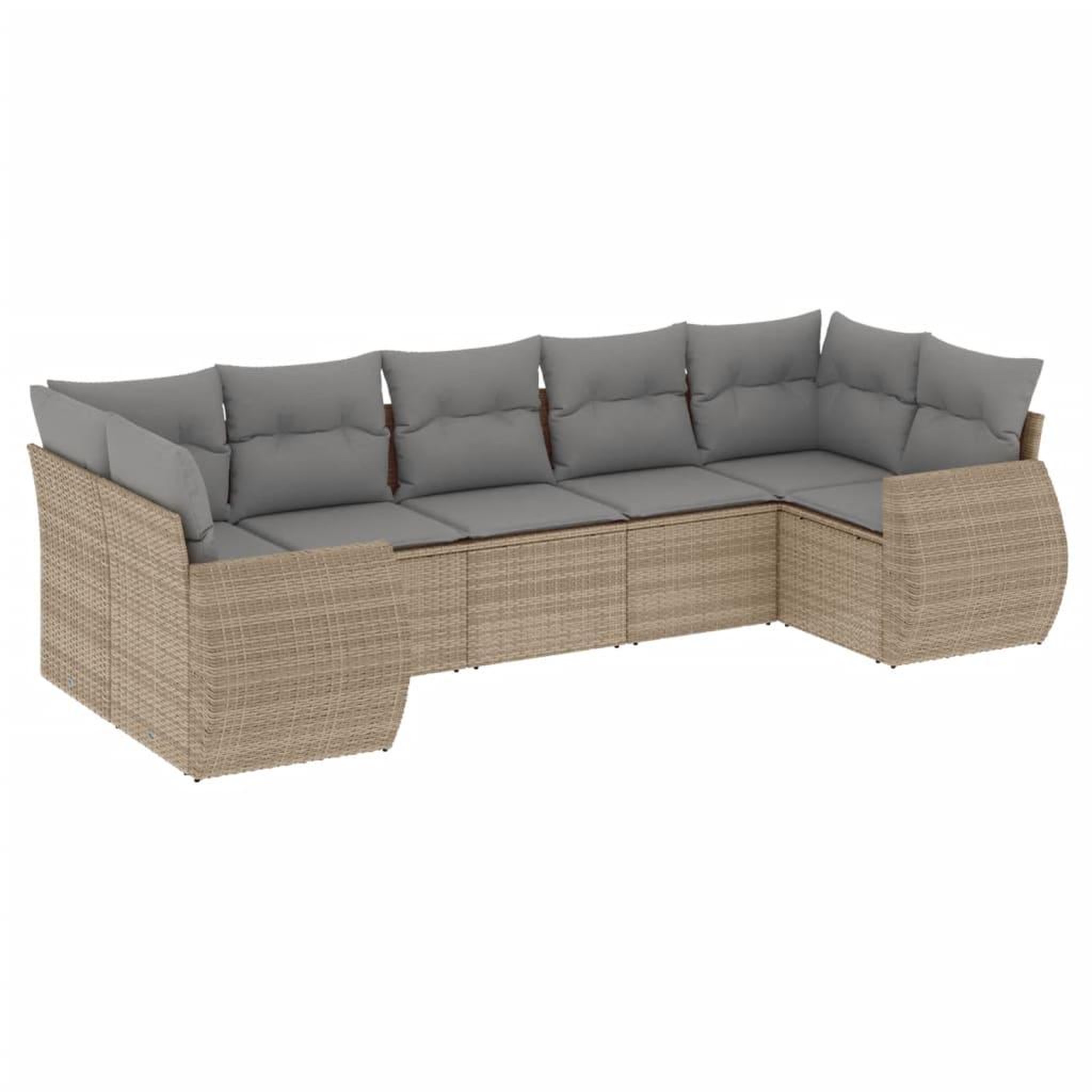 Voir la diapositive 2 : VIDAXL Salon de jardin avec coussins 7 pcs beige resine tressee