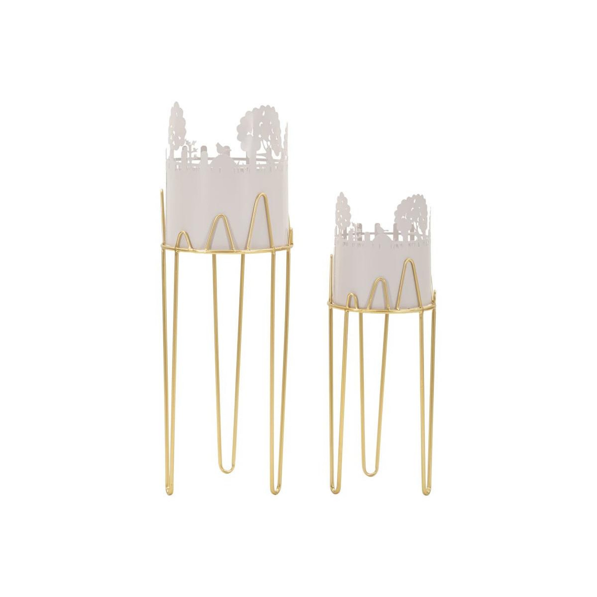 Paris Prix Lot de 2 cache-pots sur pied  tree  79cm gris