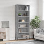 Voir la diapositive 1 : VIDAXL Buffet gris beton 69,5x32,5x180 cm bois d'ingenierie
