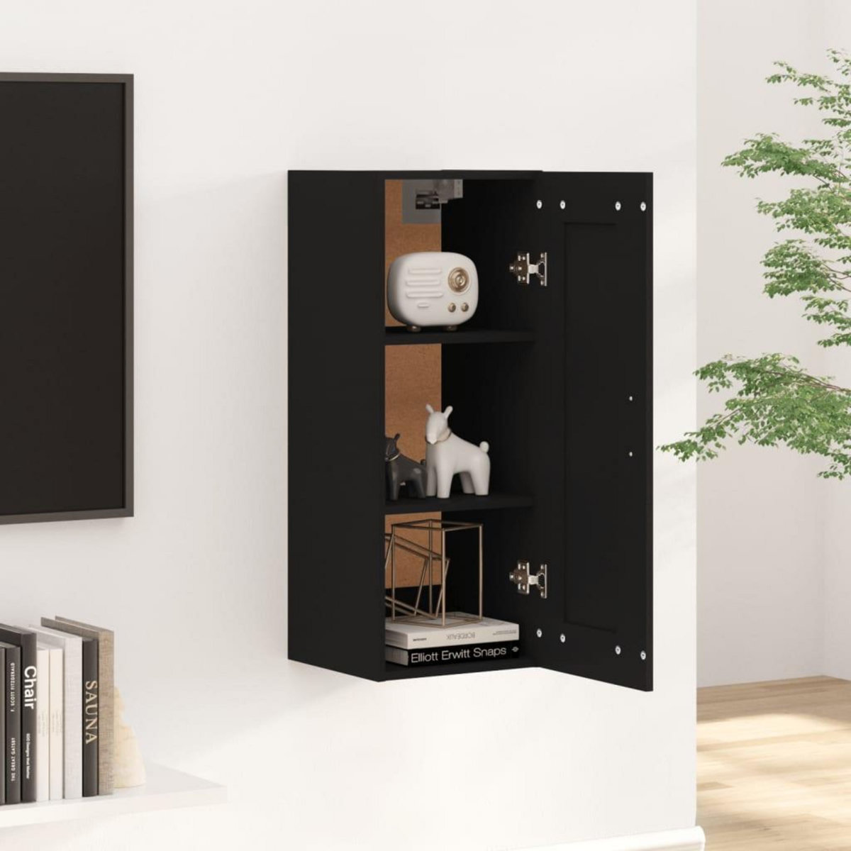 VIDAXL Armoire murale Noir 35x34x90 cm Bois d'ingenierie