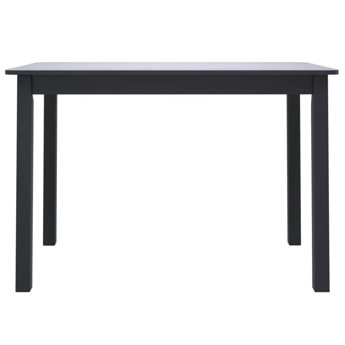 VIDAXL Table de salle a manger Noir 114x71x75 cm Bois d'hevea massif